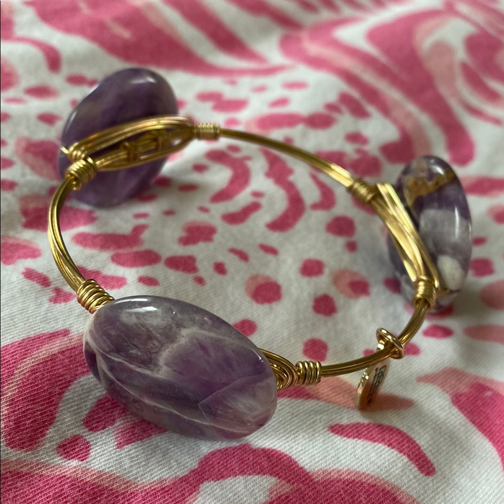 Bourbon And Bow Ties Elegant Gold And Purple Womens Bracelet 11$